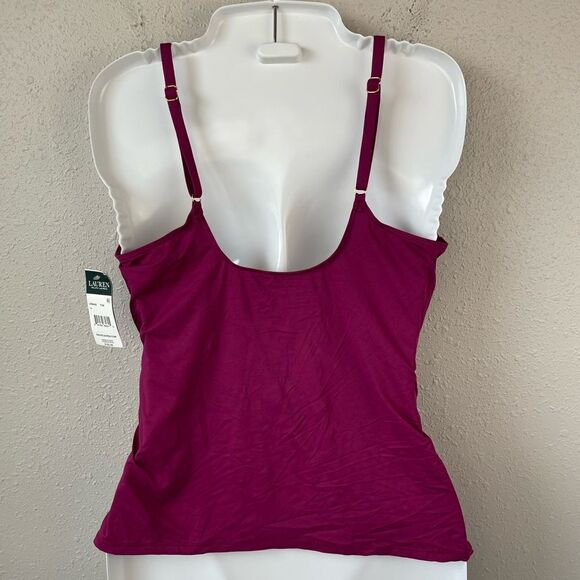 NWT Lauren Ralph Lauren Plum Tankini Top Size 14 - Picture 4 of 6